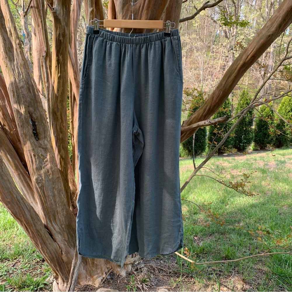Flax Shirttail Flood Pants in Thyme